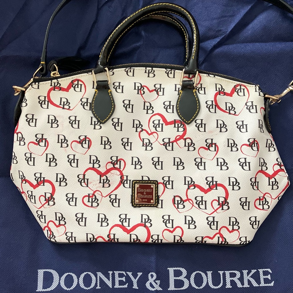 Dooney & Bourke w/ Black Patent Leather Tassel, Handles, Optional Strap and Trim - Picture 15 of 16